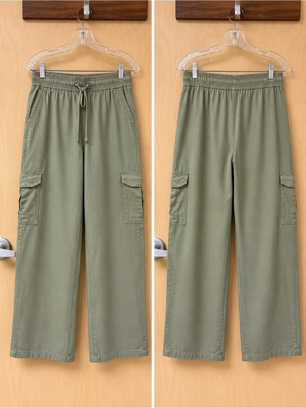 Olive Green Men's Cargo Drawstring Pants